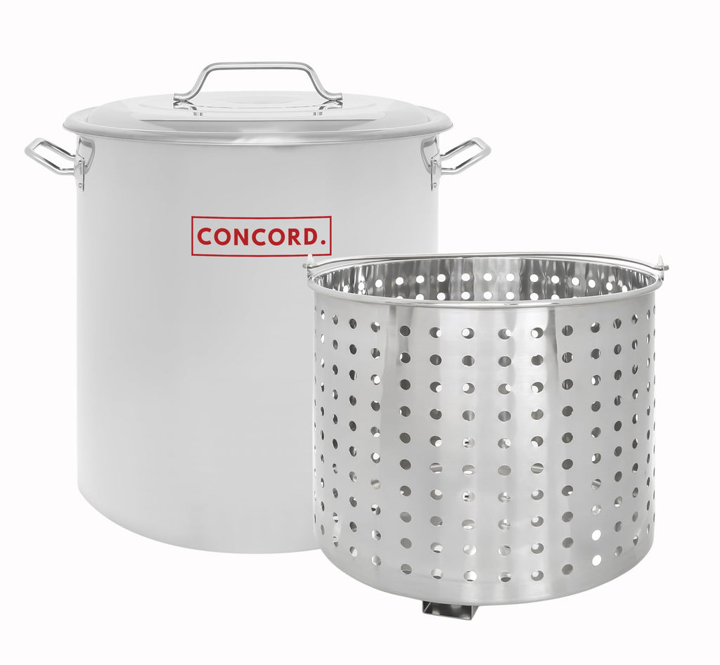 40 Quart Stainless Steel Stock Pot with Steamer Basket and Propane Stove U513