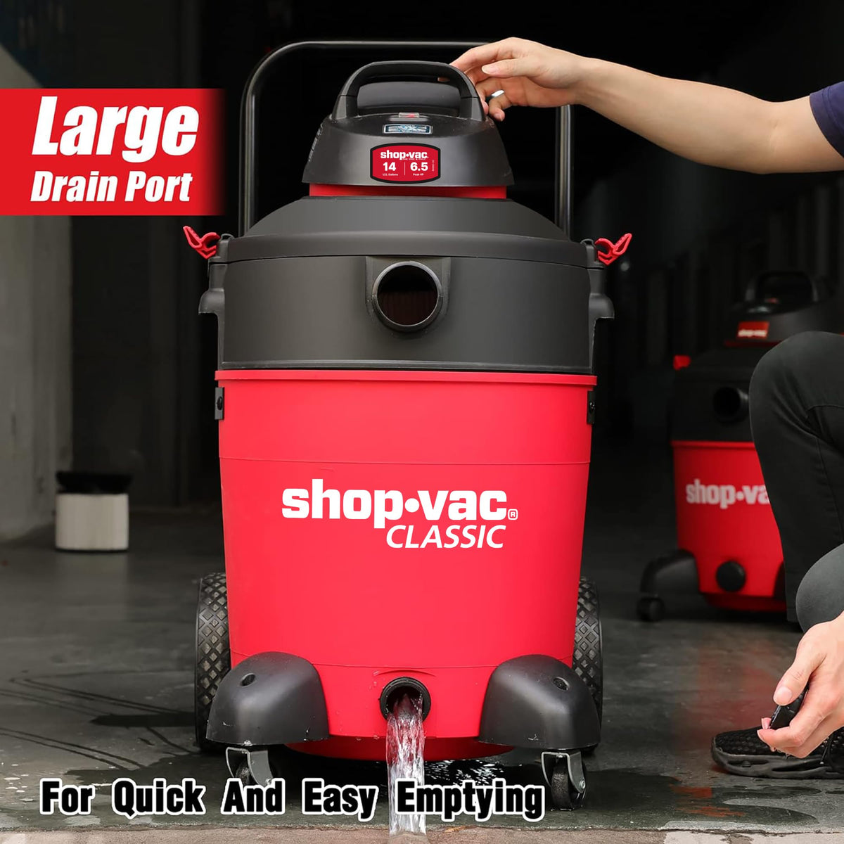 14 Gallon 6.5-Peak HP Wet/Dry Vacuum with Filter and Dust Collector A8290