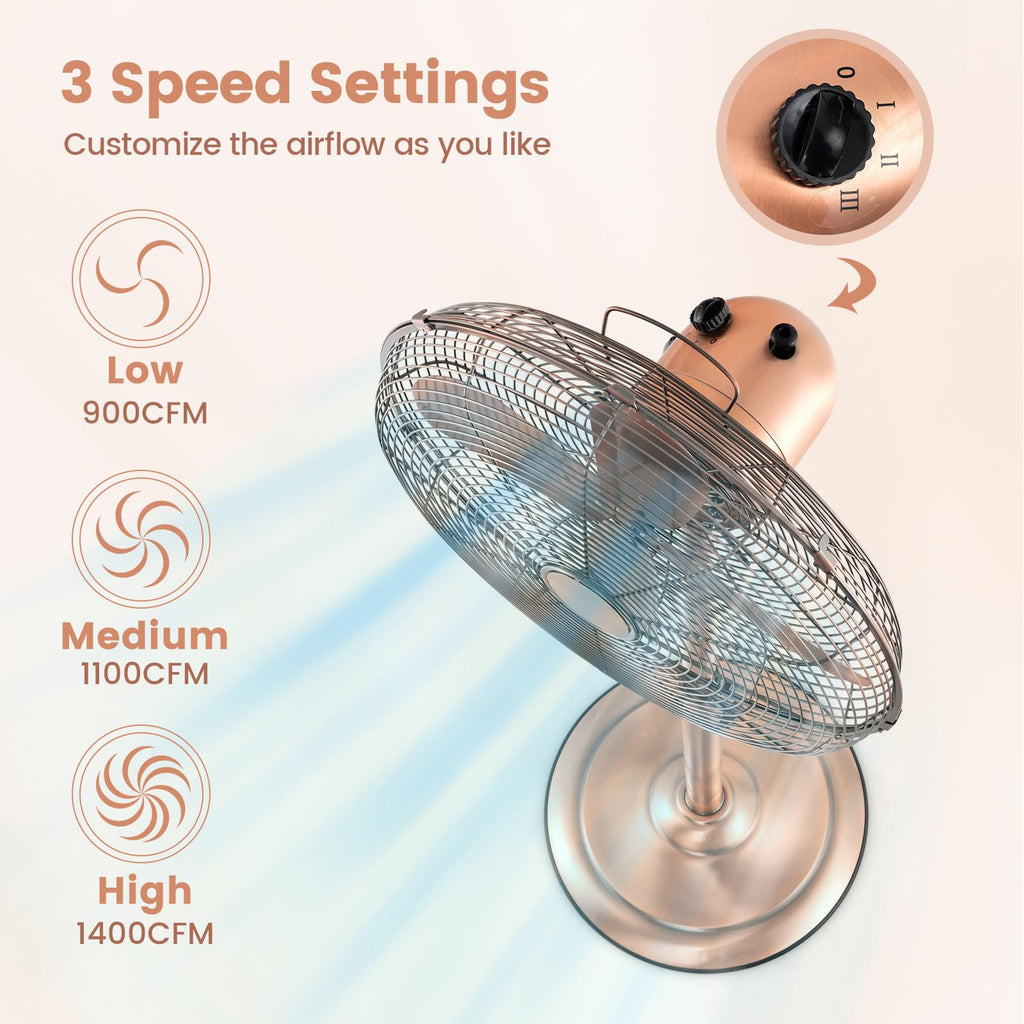 16" Metal Pedestal Fan with Adjustable Height I287256