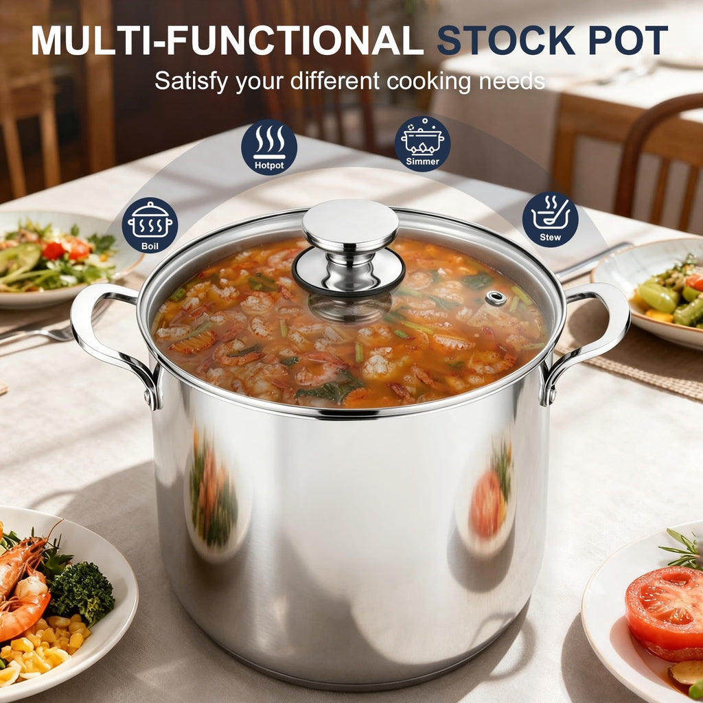 12 Quart Stainless Steel Stock Pot with Lid K8556