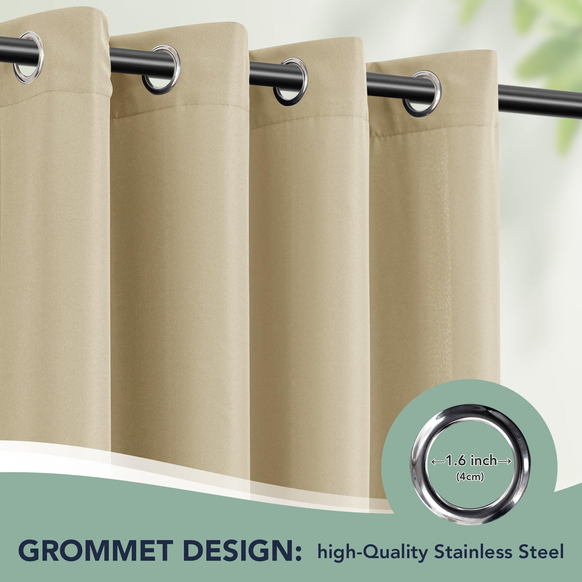 Waterproof Outdoor Curtains 6 Panels O43521