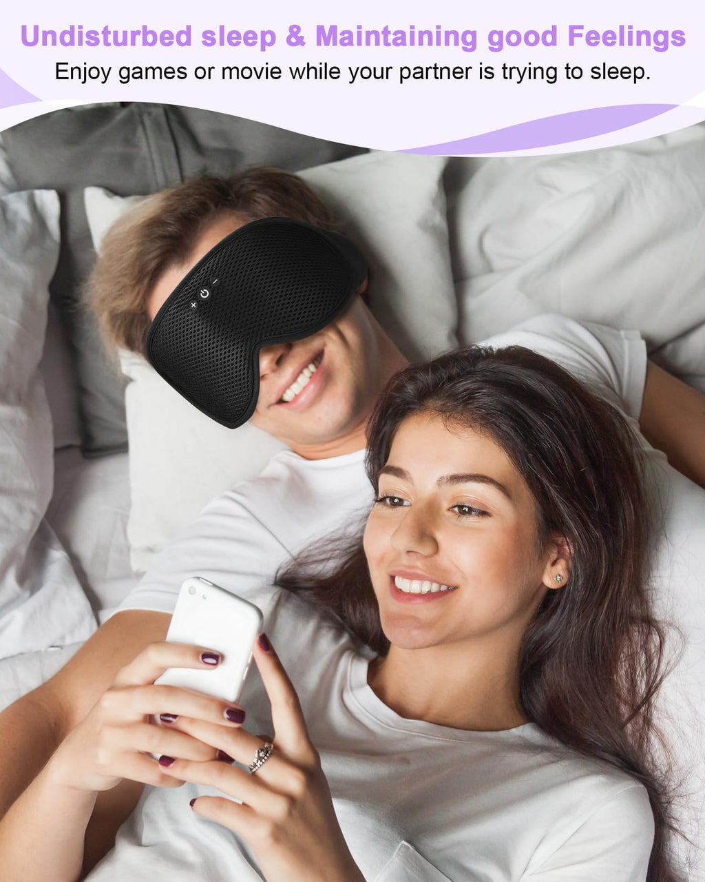 3D Contoured Sleep Mask with Bluetooth Headphones A1961