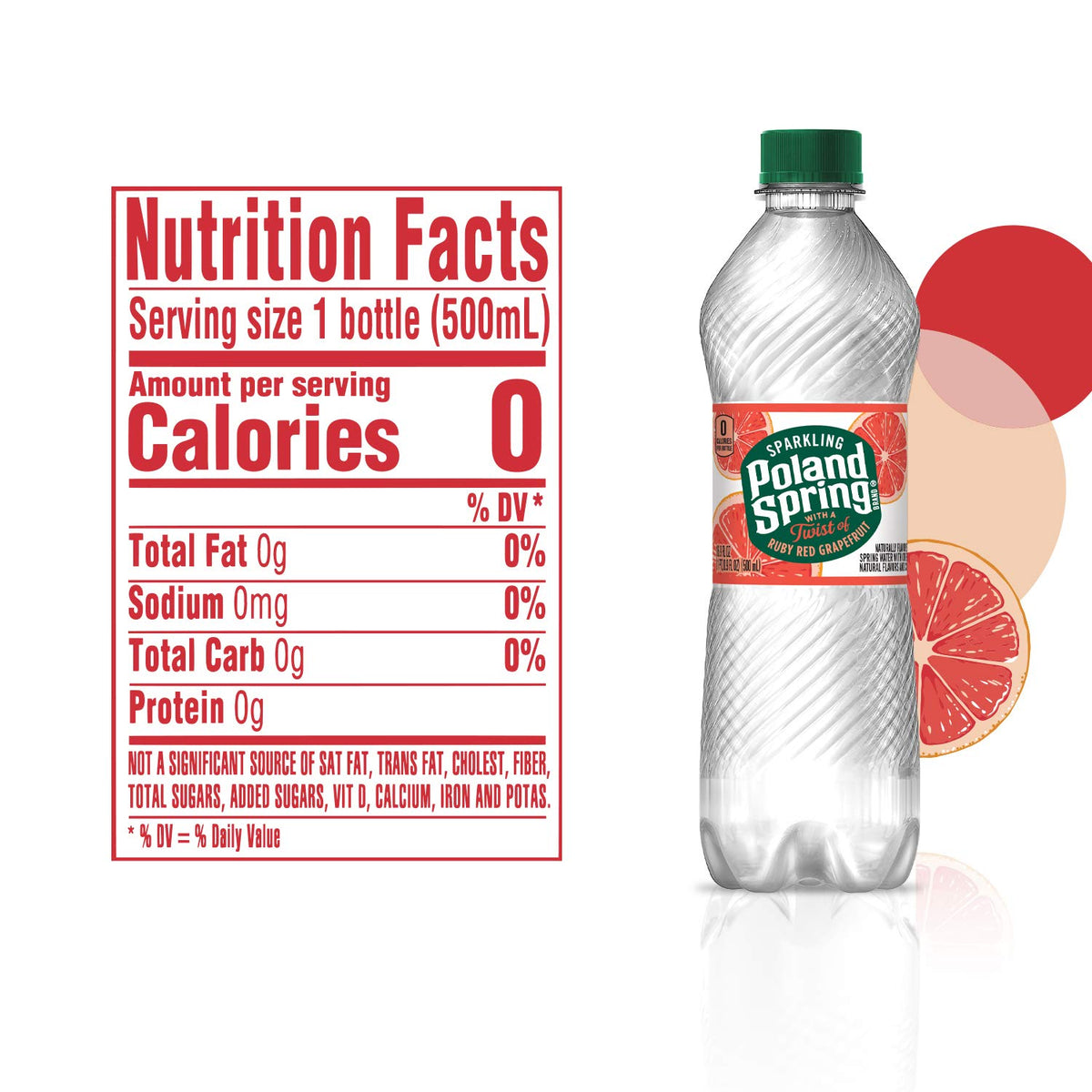 Sparkling Water, Red Ruby Grapefruit, 16.9 Fl Oz, Pack of 8 I650