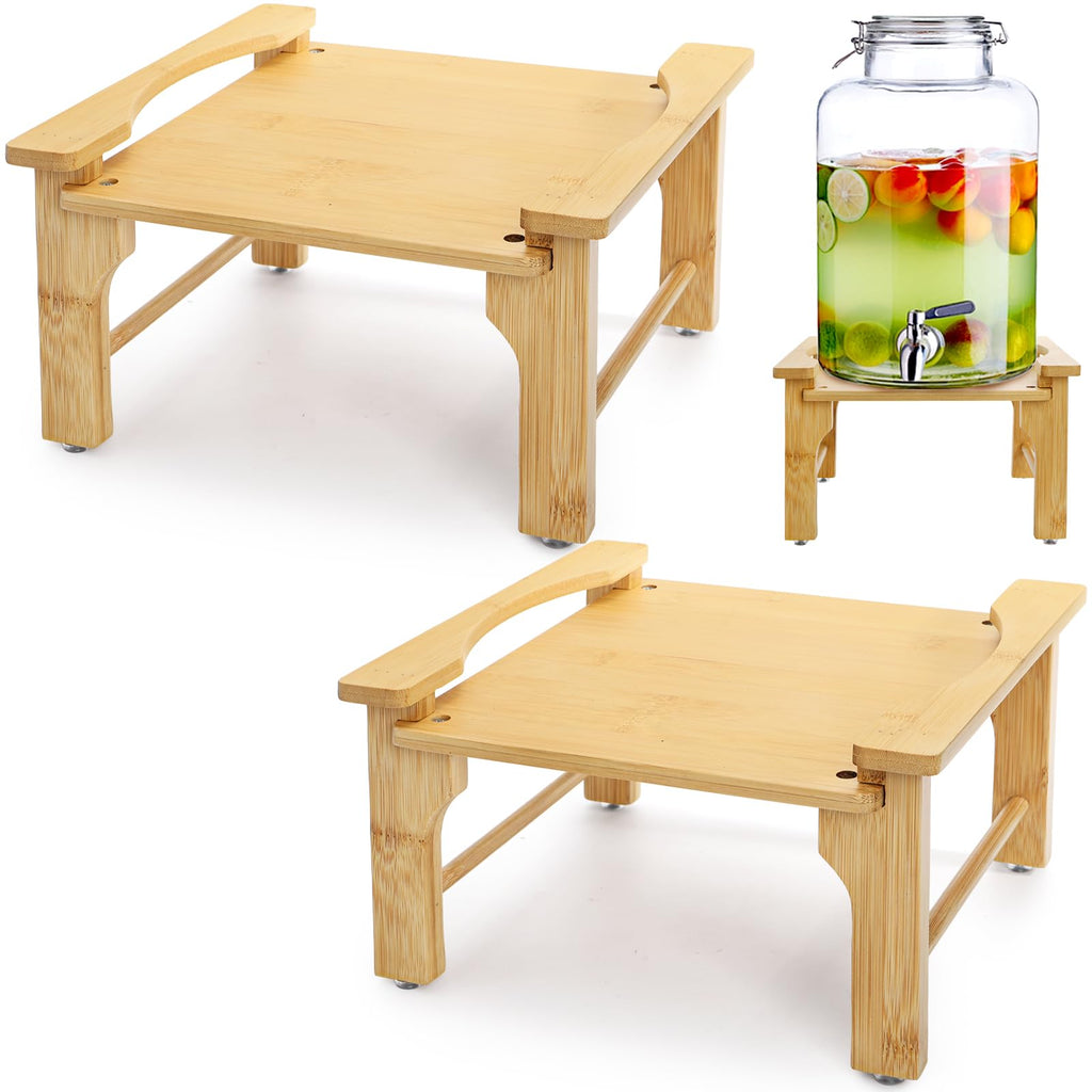 2 Pack Natural Bamboo Beverage Dispenser Stand S460