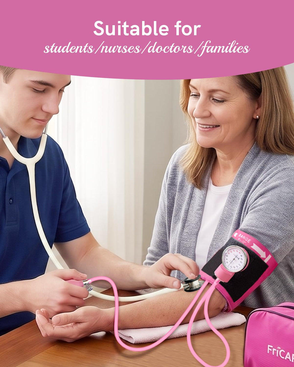 Pink Manual Blood Pressure Cuff K197560
