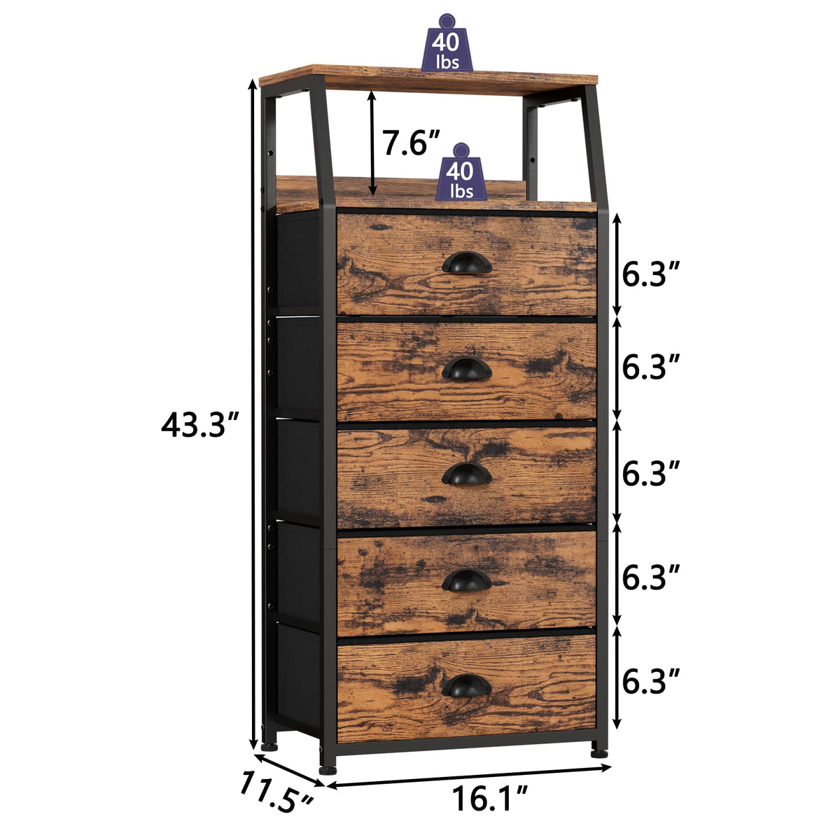 5 Drawer Dresser N16517