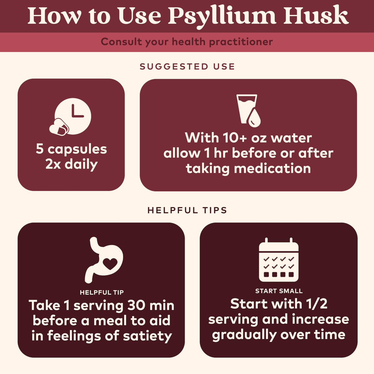 Psyllium Husk Capsules Fiber Supplement Vegan 180 Count O7708