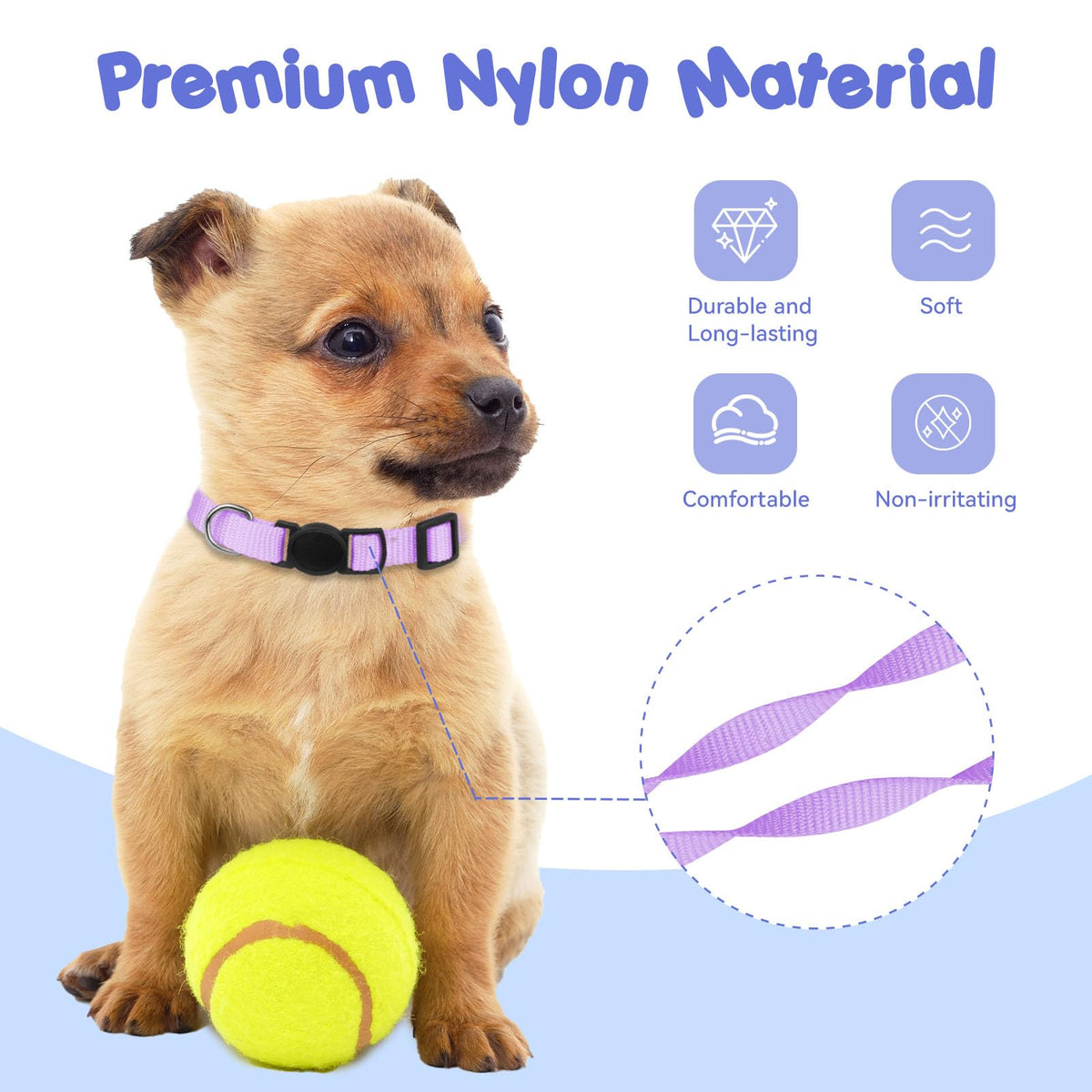 Soft Nylon Puppy Collars 12pcs H138735