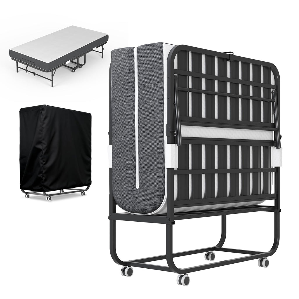 Folding Bed with Mattress, 5-Inch Memory Foam, 500lbs Capacity, Metal Frame G13973