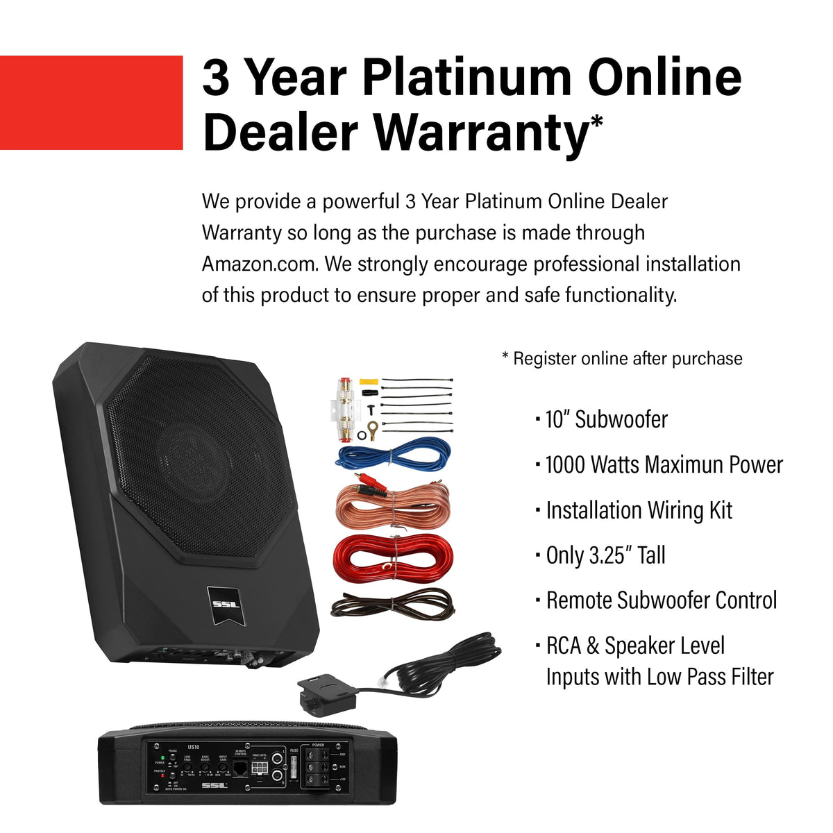 10 Inch Under Seat Car Subwoofer T321241