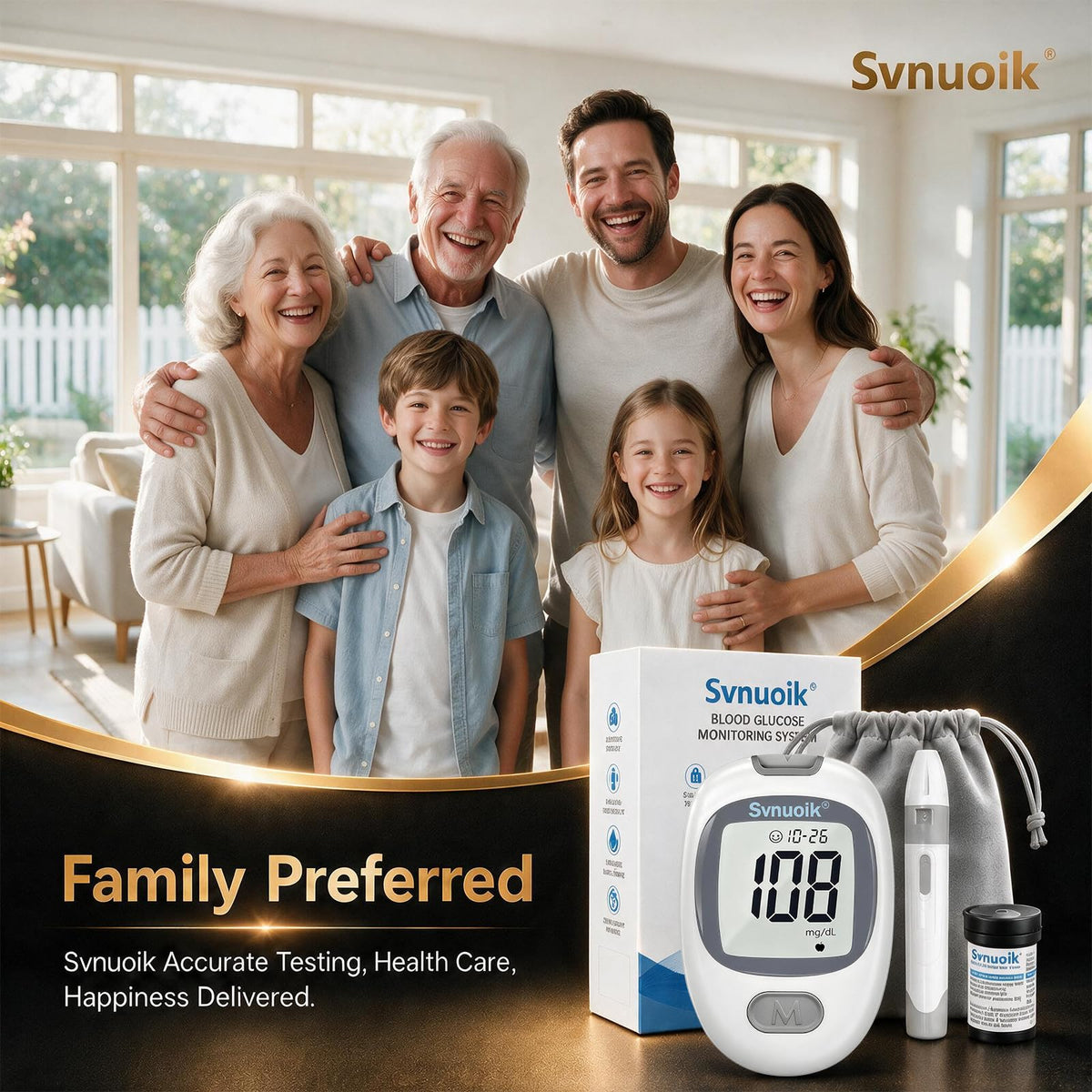 Blood Glucose Monitor Kit with 100 Strips & Lancets Q1788