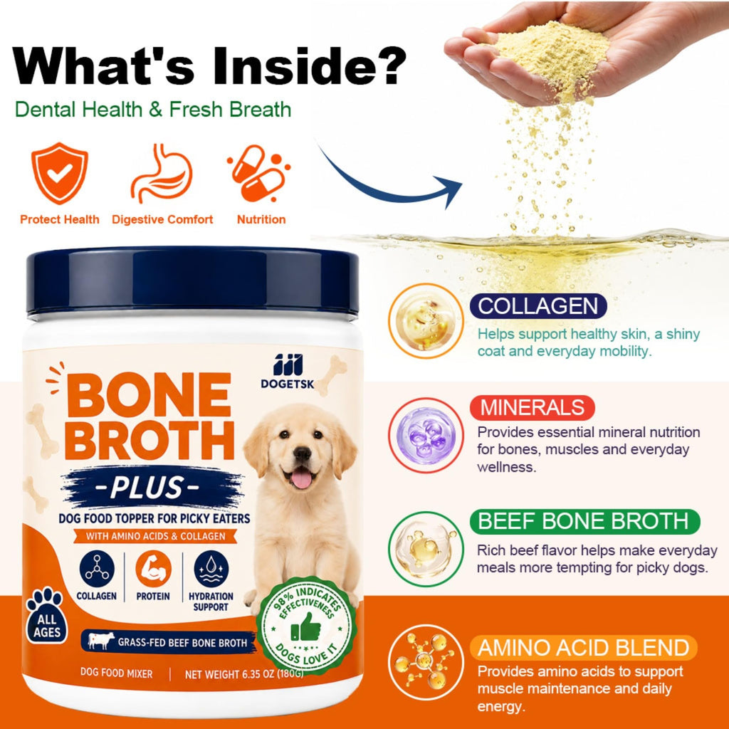 Beef Bone Soup Dog Supplement with Collagen and Protein D6401