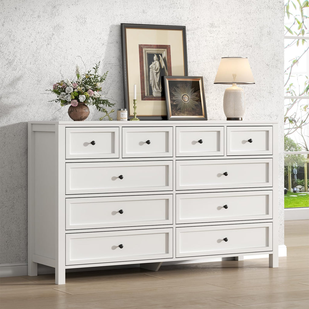 White 10 Drawers Dresser A381