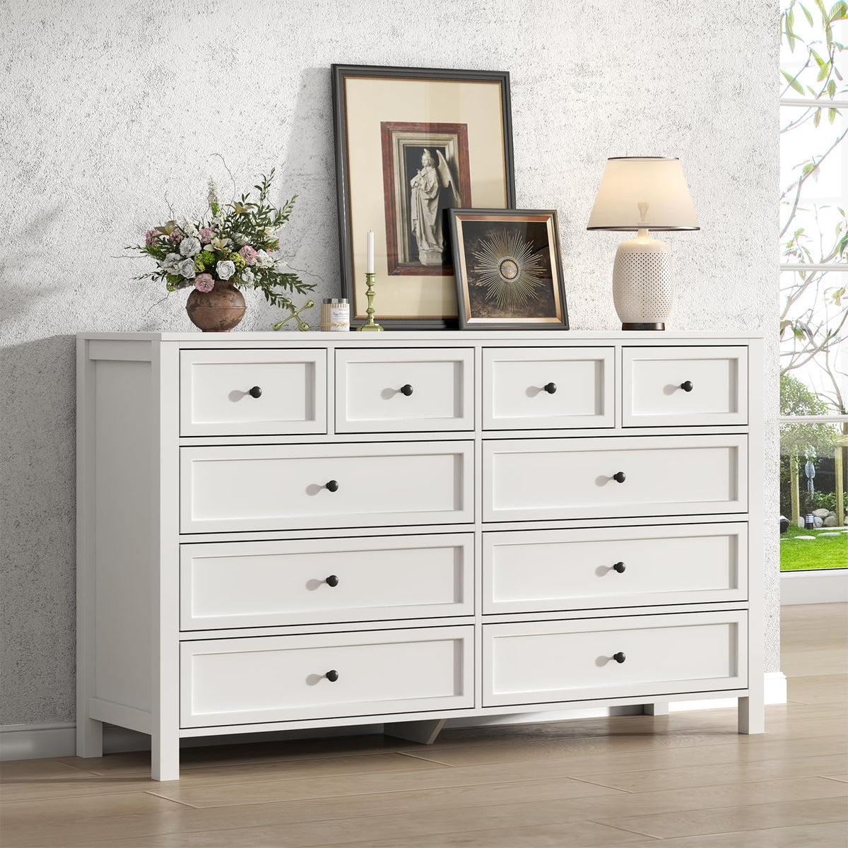 White 10 Drawers Dresser A381