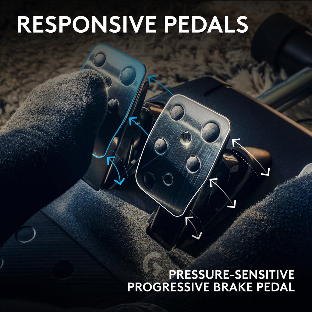 Racing Wheel and Pedals with Force Feedback and Leather Wheel Cover W19835