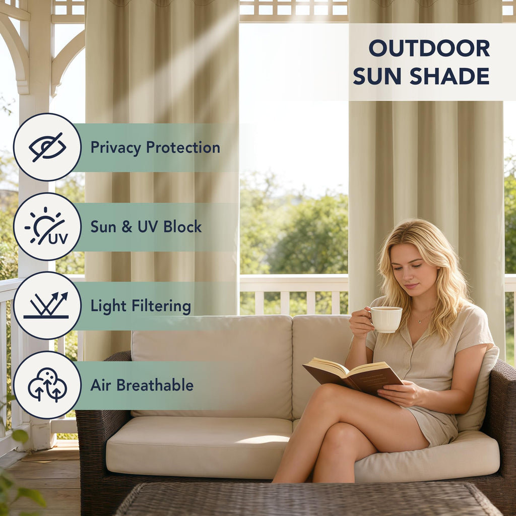 Waterproof Outdoor Curtains 6 Panels O43521