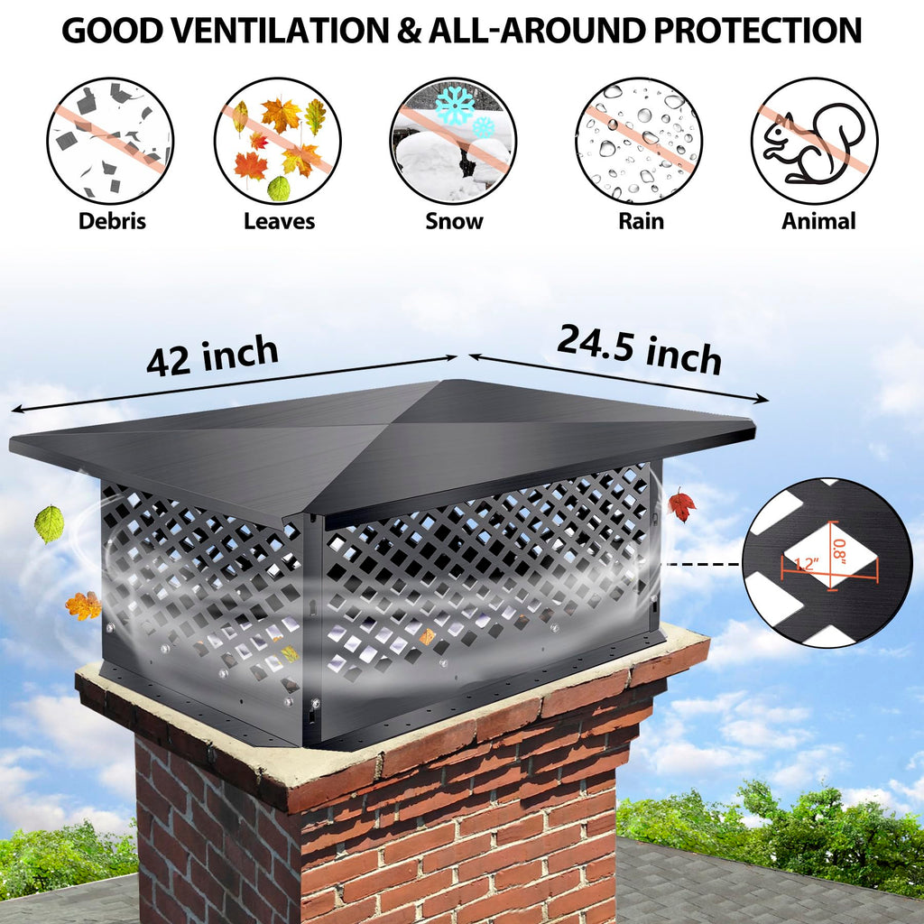 Black Alloy Steel Chimney Cap F904