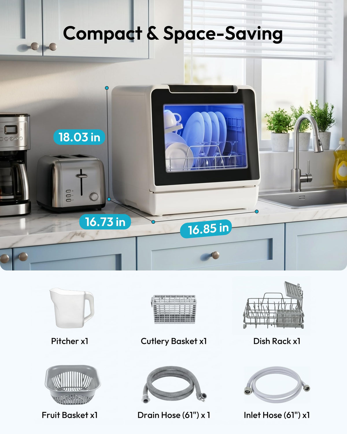 Countertop Dishwasher Portable with 5L Tank W851810