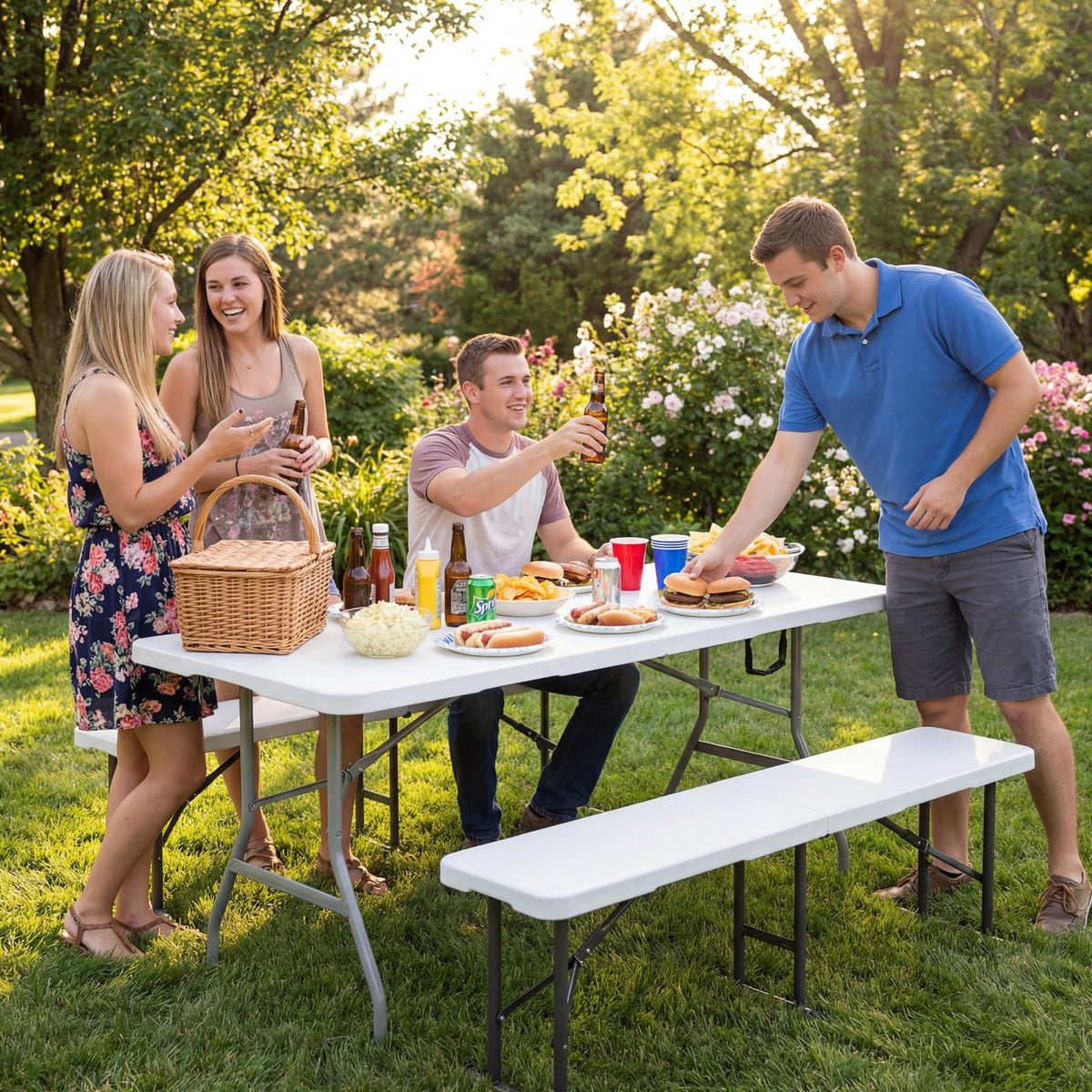White 6ft Heavy Duty Folding Table P65323