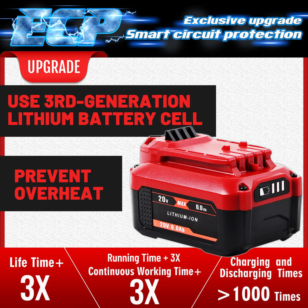 20V 6.0Ah Replacement Battery D8180