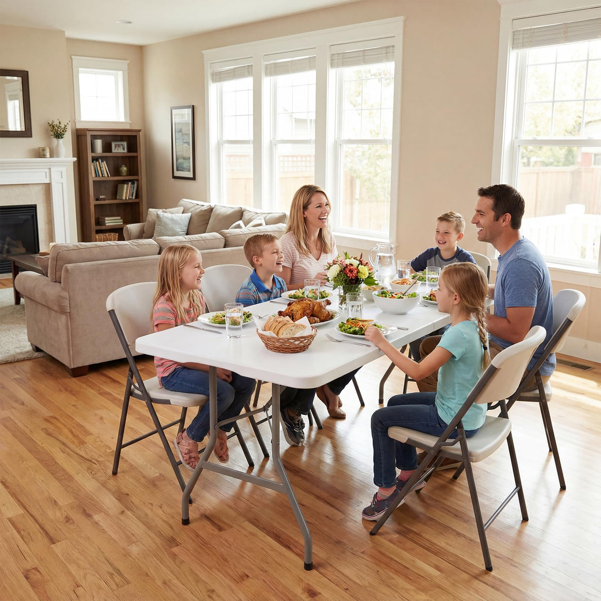 White 6ft Heavy Duty Folding Table P65323