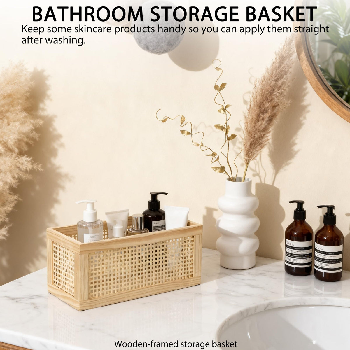 Rectangular Rattan Woven Storage Basket N46610