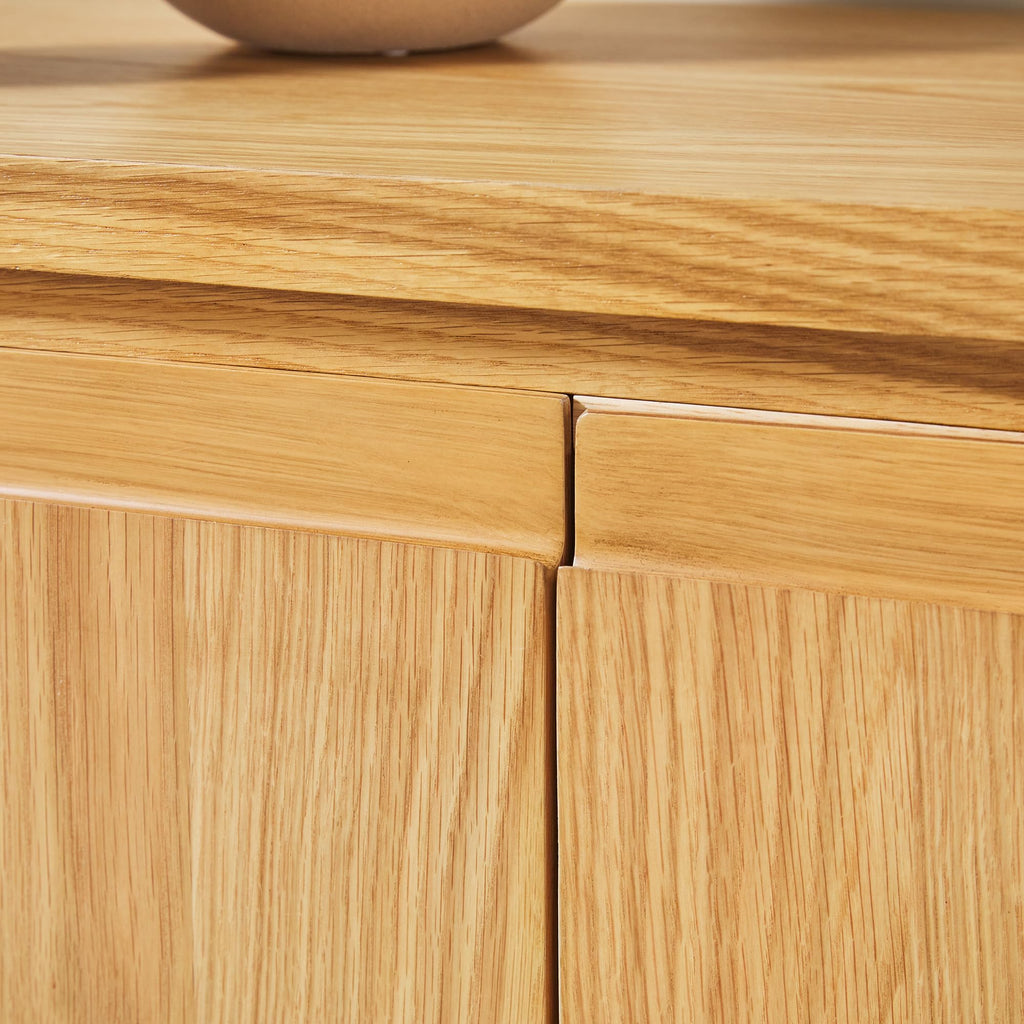 70 Inch White Oak Wood Sideboard TV Stand with Storage Q407172