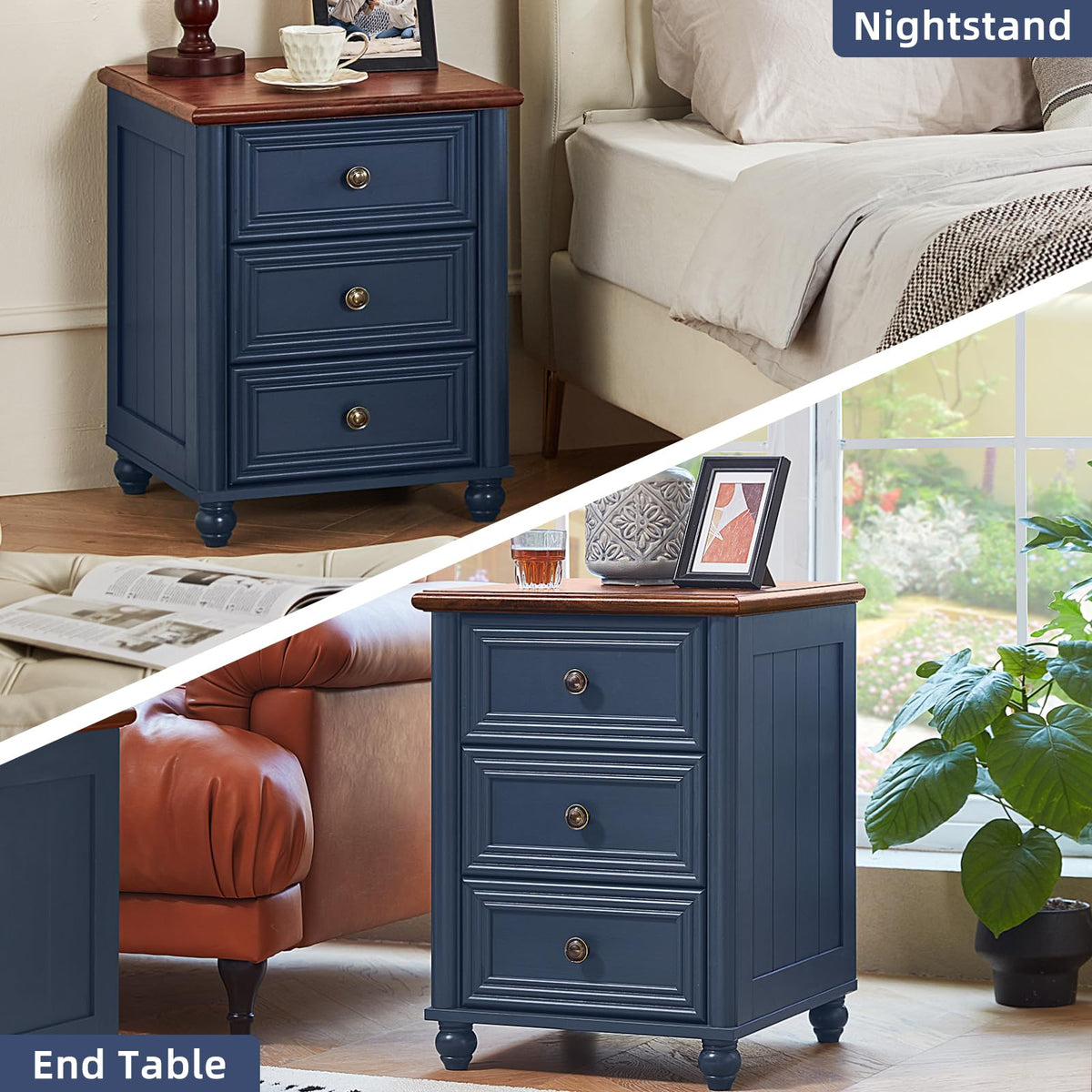 18" Night Stand with 3 Drawers O328