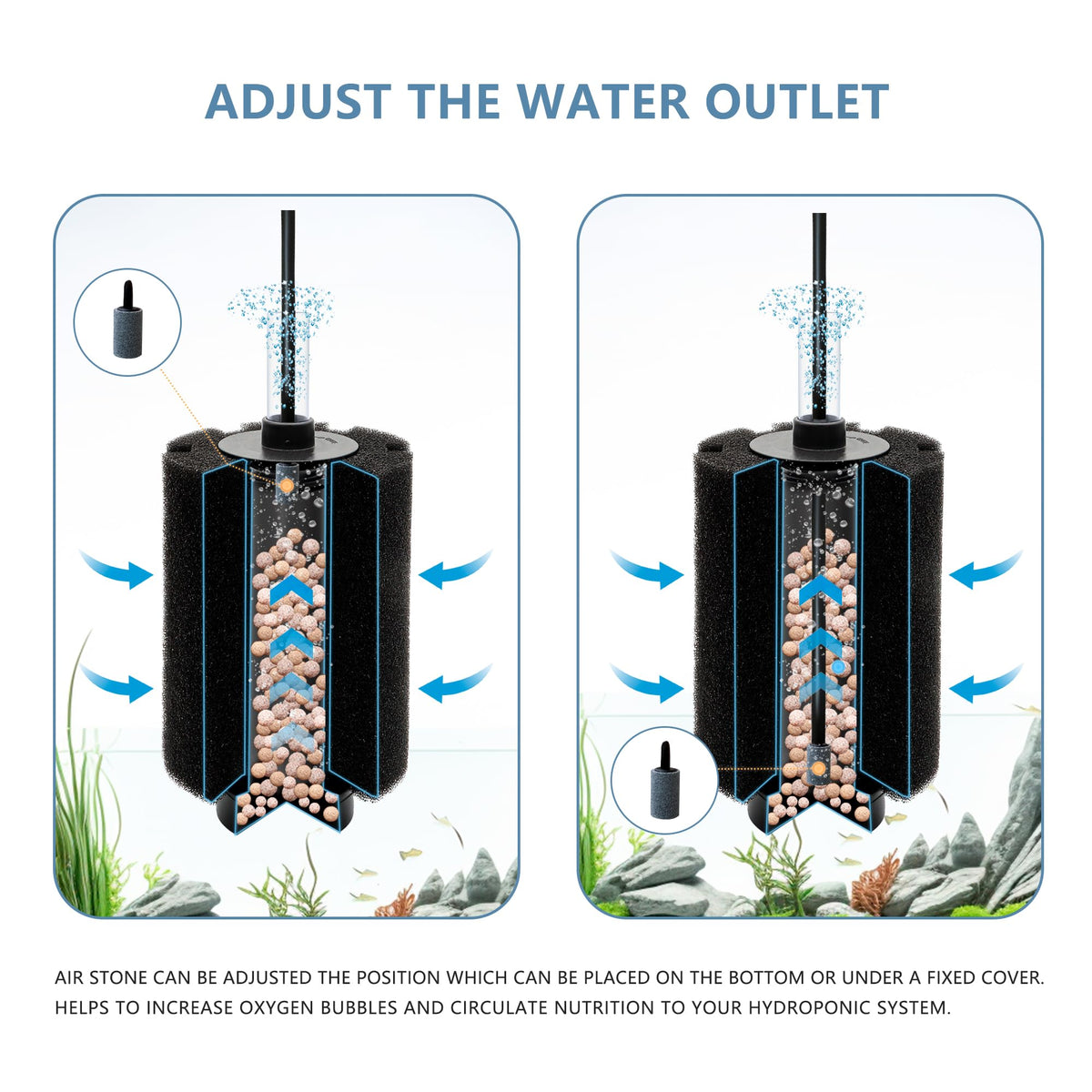 150 Gal Aquarium Sponge Filter with Air Stone V5119