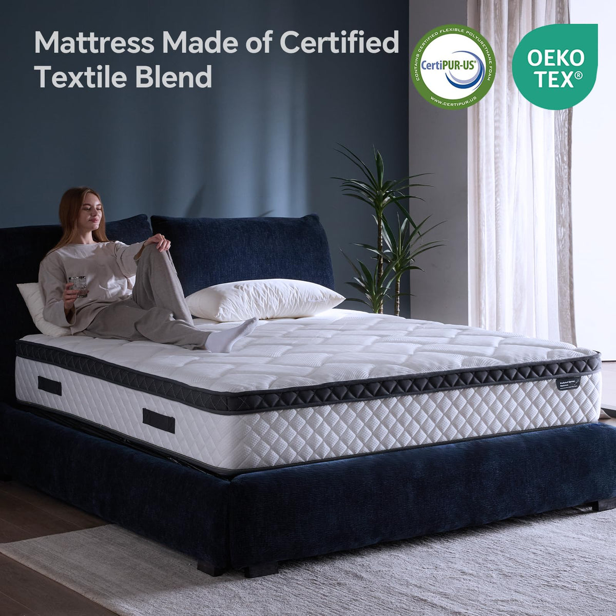 10 Inch Twin Hybrid Mattress in a Box with Pocket Spring & Memory Foam J310
