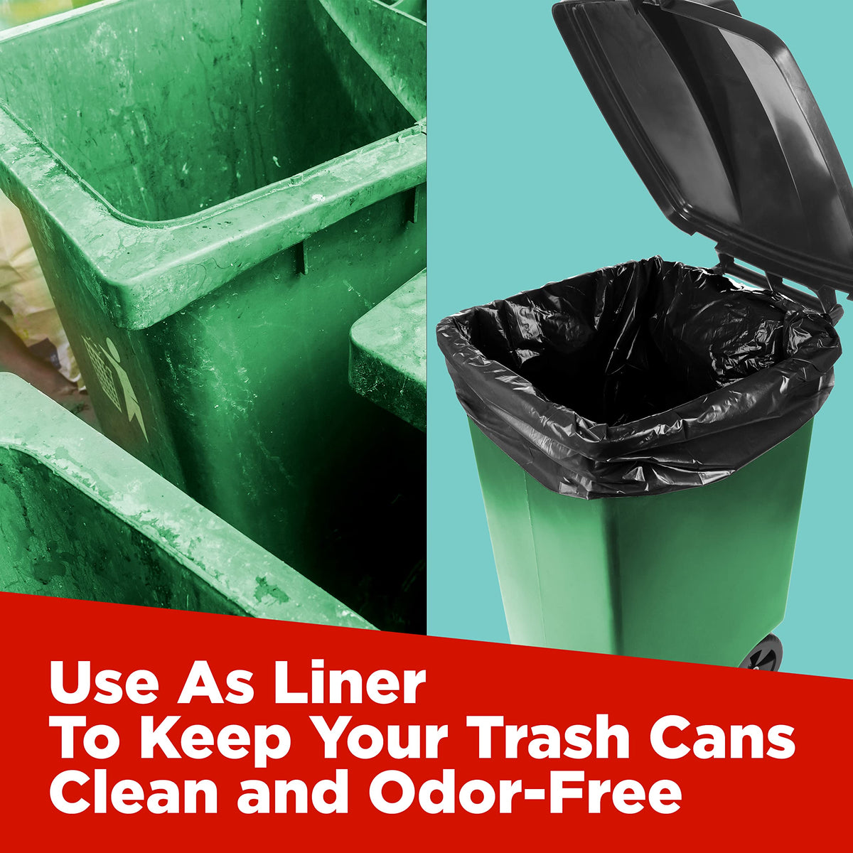 44 Gallon Heavy Duty Contractor Trash Bags, 100 Ct, Black, 1.2 Mil N5324
