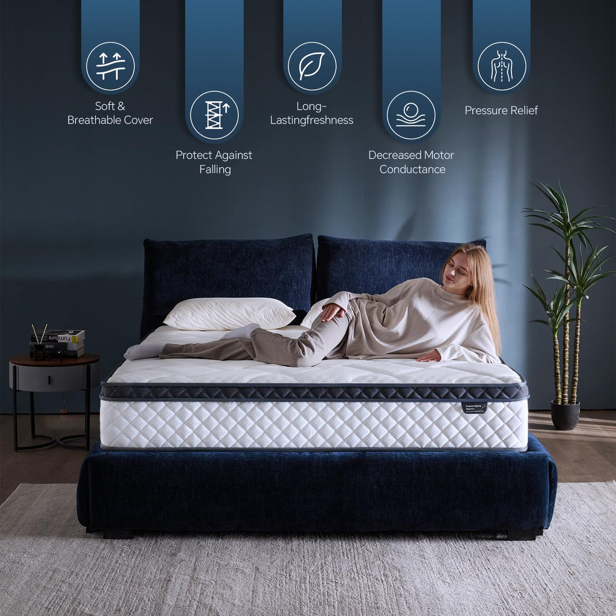 10 Inch Twin Hybrid Mattress in a Box with Pocket Spring & Memory Foam J310