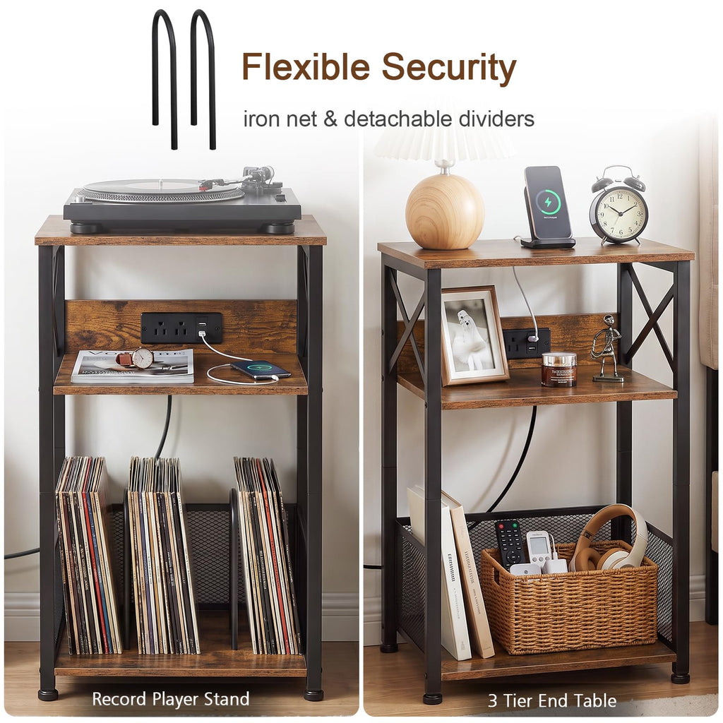 Record Player Stand with Charging Station Y133033