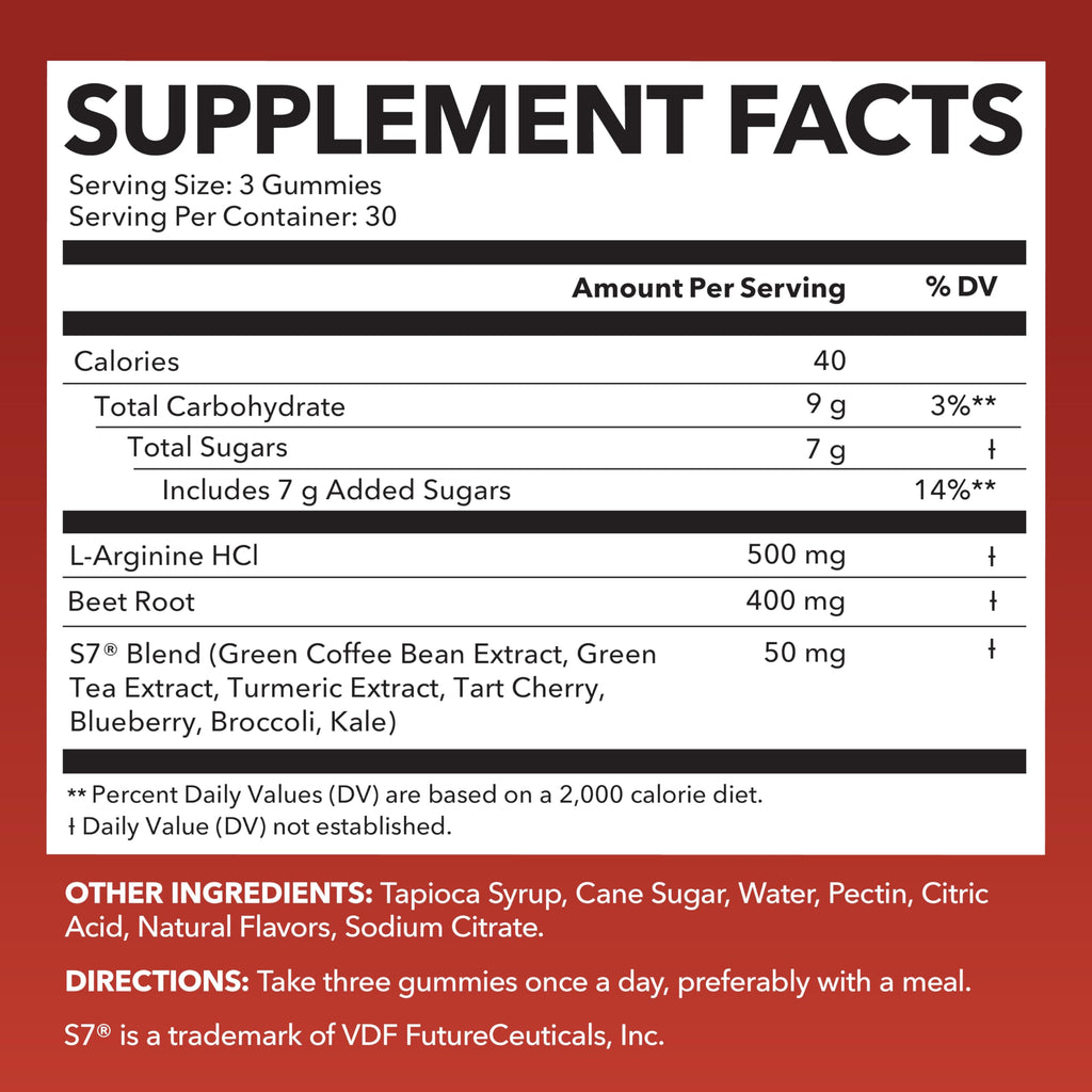 Beet Root Gummies with L-Arginine, 90 Count U43310