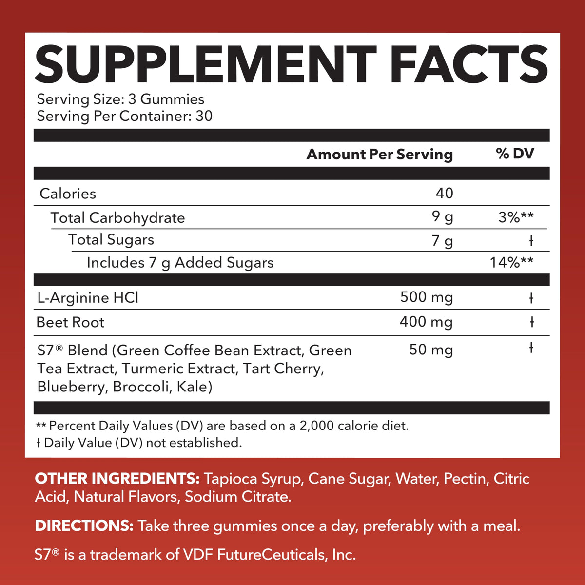 Beet Root Gummies with L-Arginine, 90 Count U43310