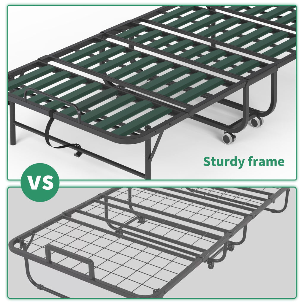 Folding Bed with Mattress, 5-Inch Memory Foam, 500lbs Capacity, Metal Frame G13973