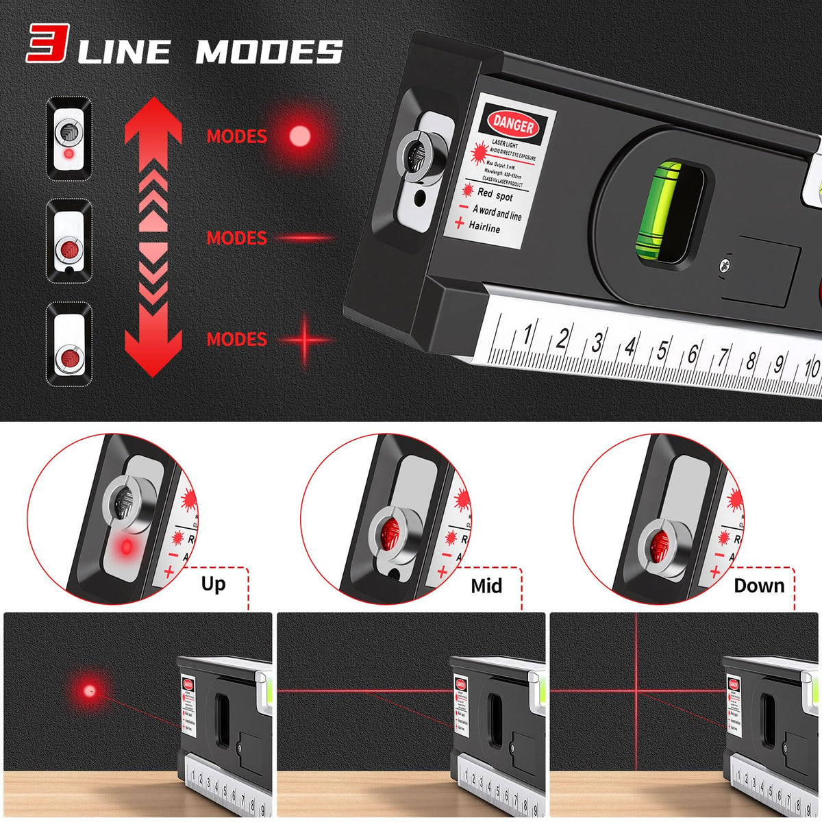 4-in-1 Laser Level with Tripod Magnetic F50186