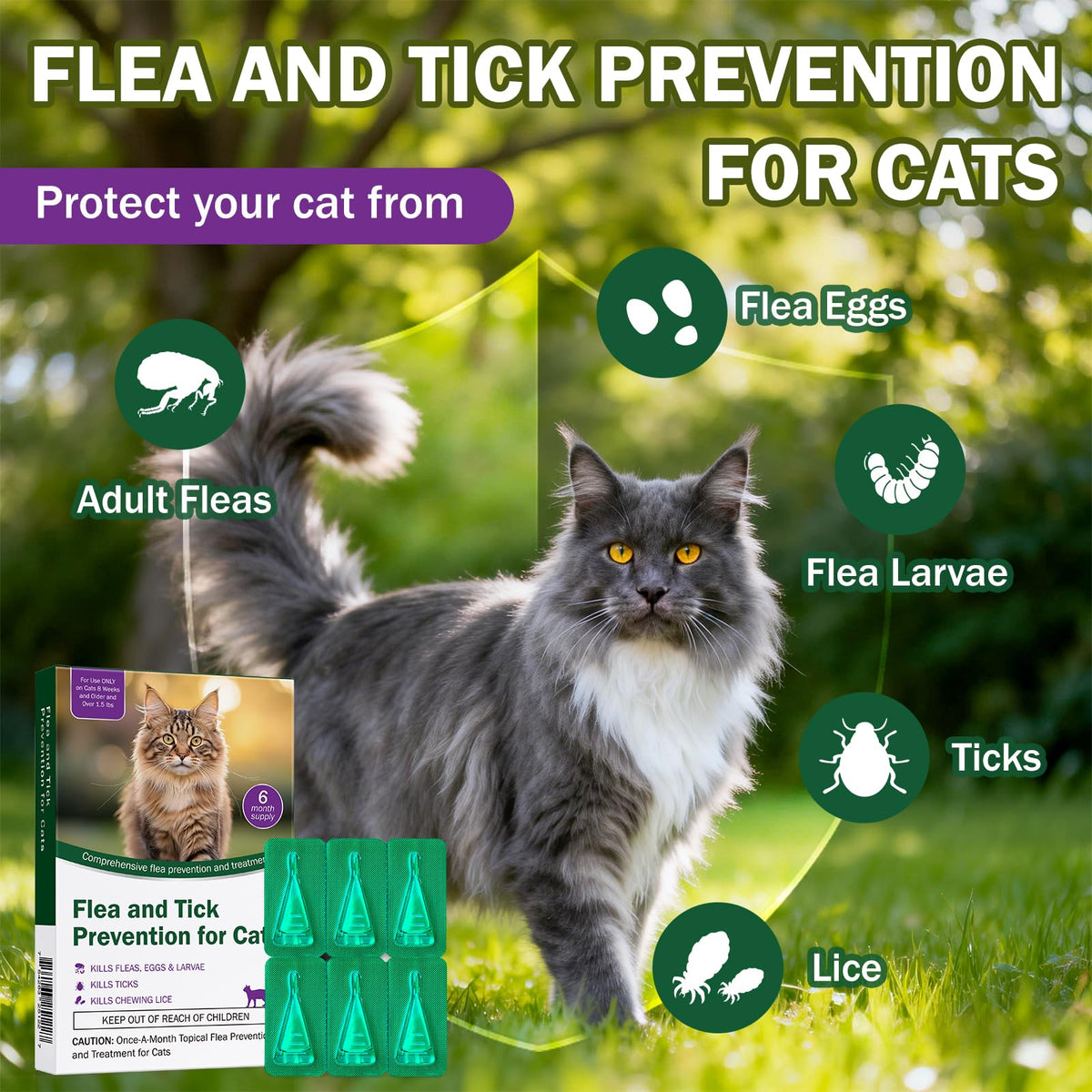 Flea and Tick Prevention for Cats Over 1.5 lbs Q714310