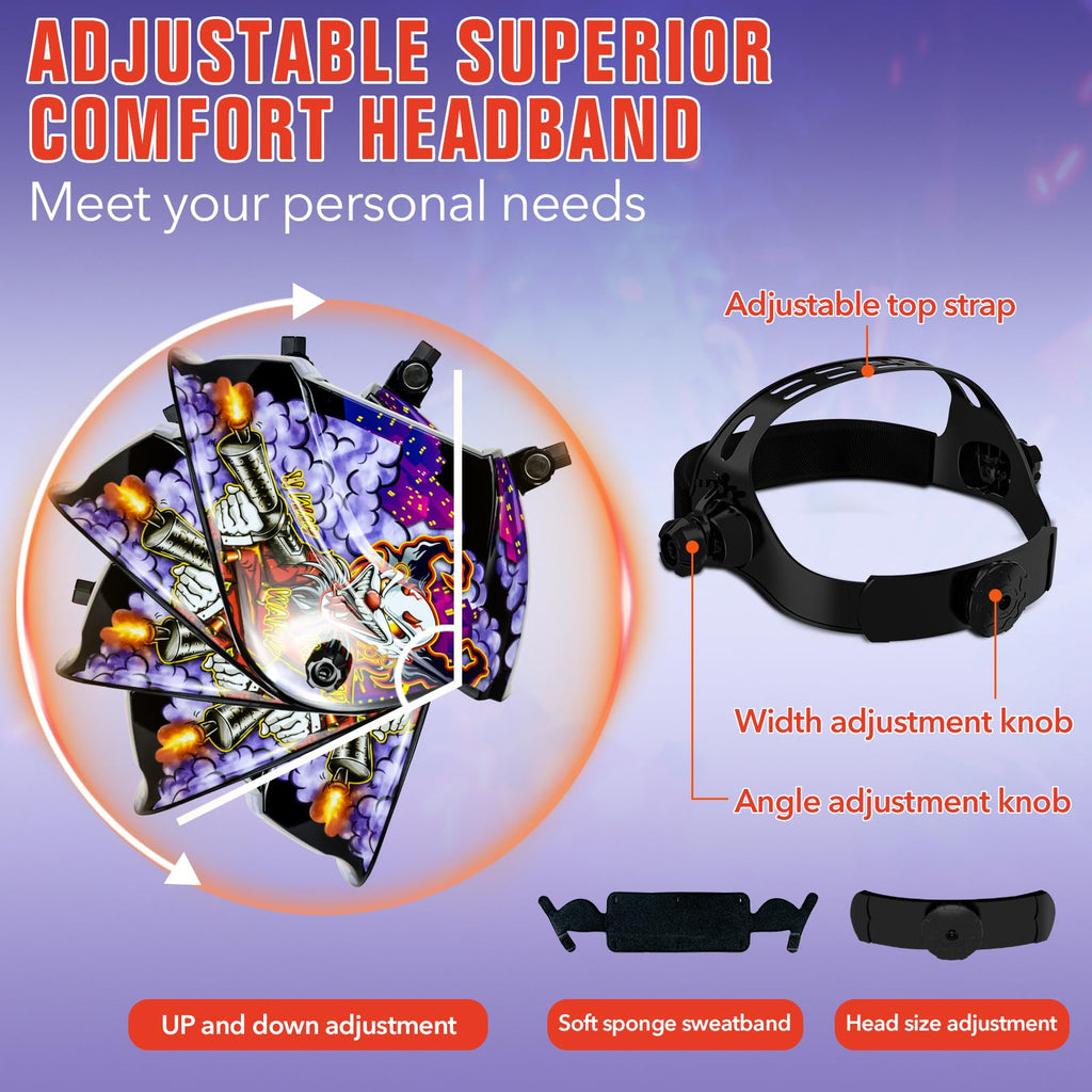 Auto Darkening Solar Powered Welding Helmet with 4 Arc Sensor Z911938