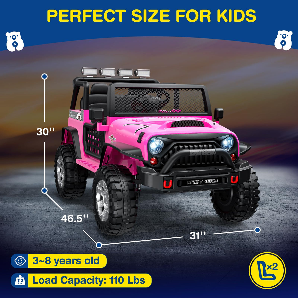 2 Seater 24V 4WD Kids Electric Car V571
