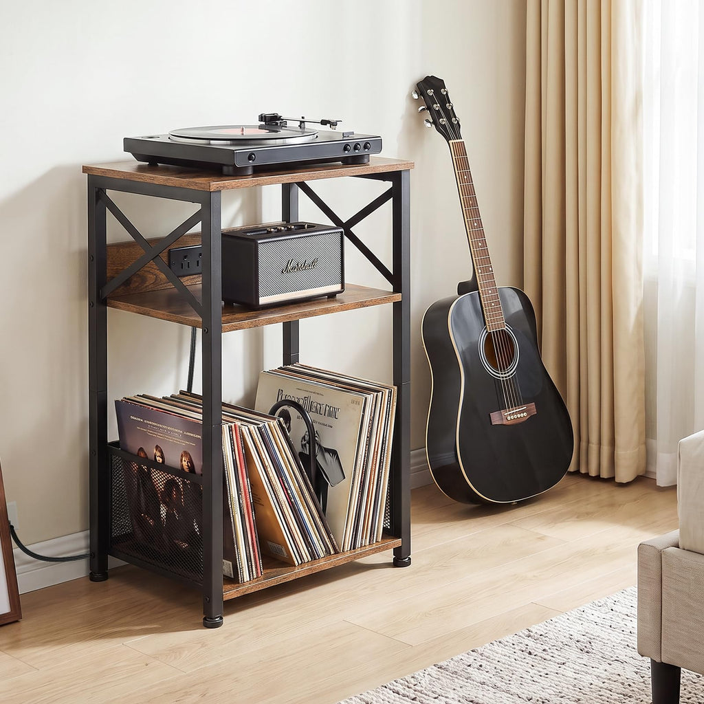 Record Player Stand with Charging Station Y133033