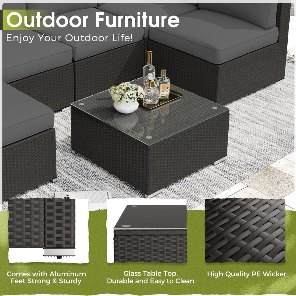Grey 7-Piece Outdoor Patio Furniture Set W503818