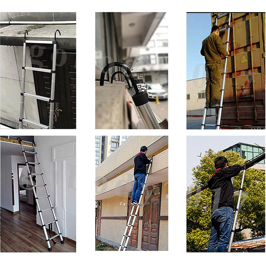 Aluminum Telescoping Extension Ladder 330 Lb Capacity T14027