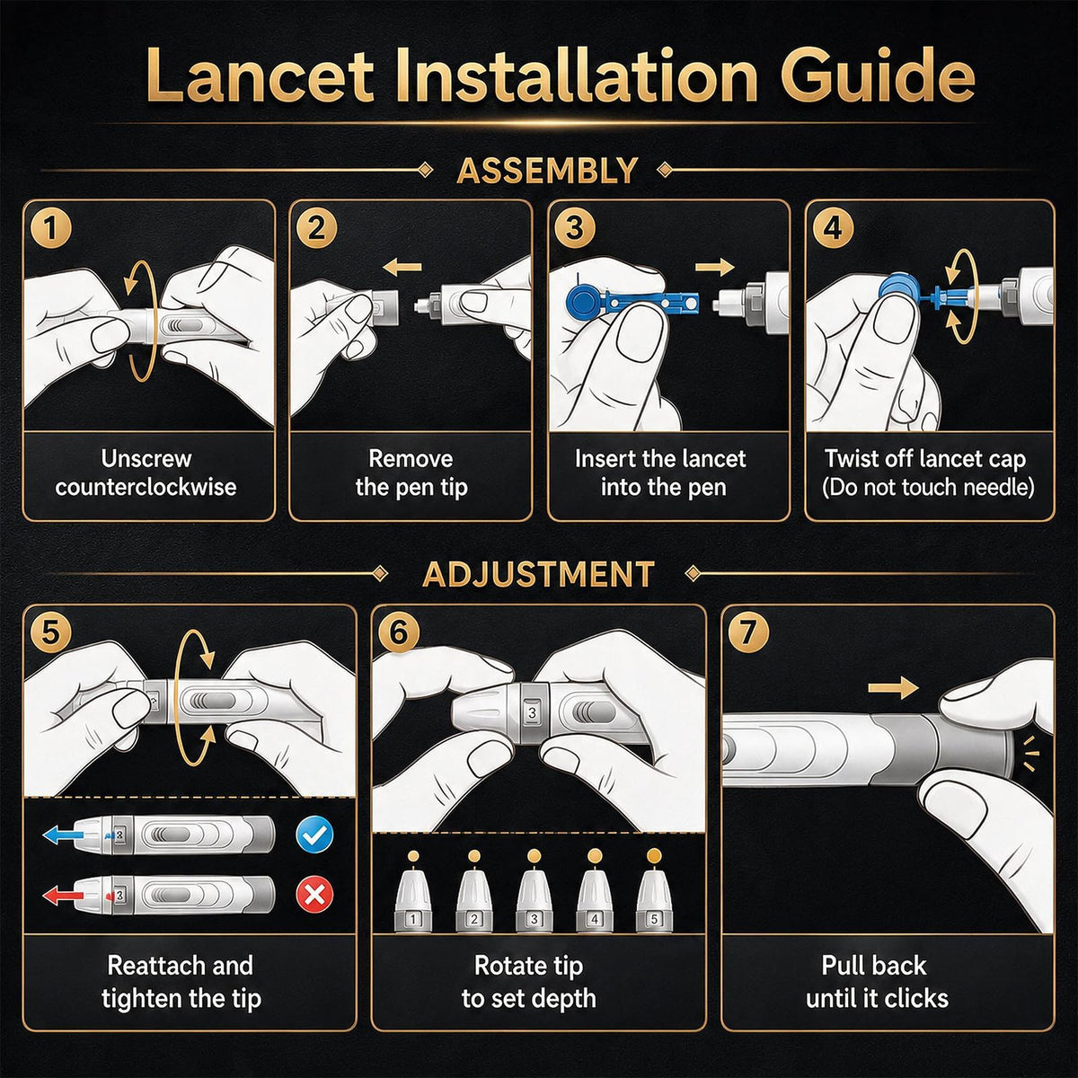 Blood Glucose Monitor Kit with 100 Strips & Lancets Q1788