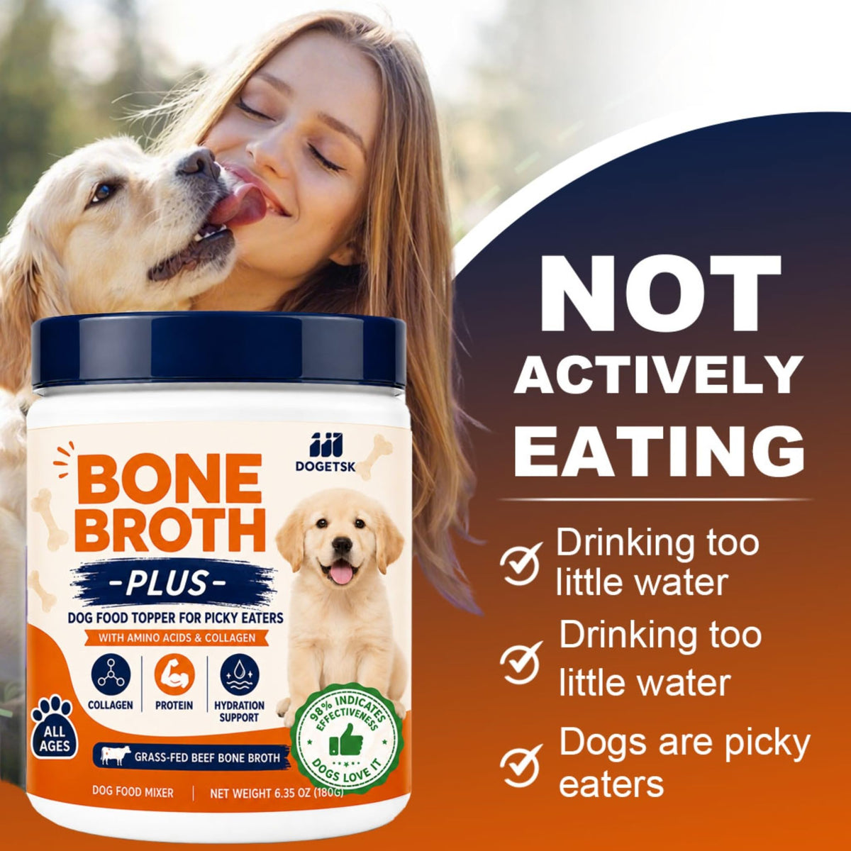 Beef Bone Soup Dog Supplement with Collagen and Protein D6401