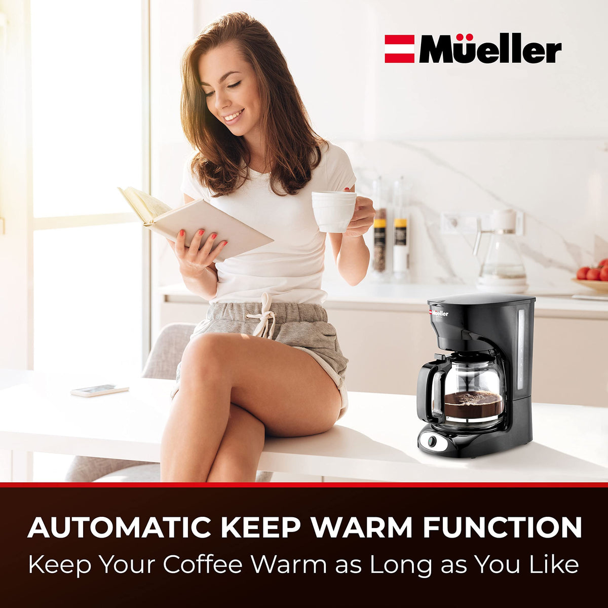 12-Cup Drip Coffee Maker with Glass Carafe U1037