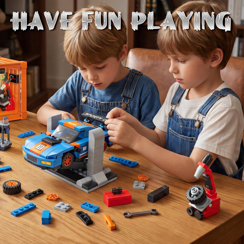 Racing Car Building Toy Set with Container Box M380