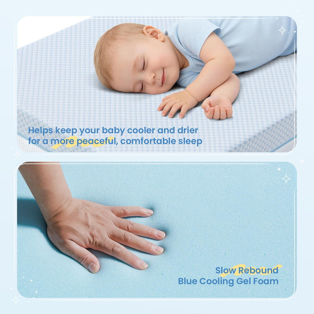 38x24x4 Cooling Gel Memory Foam Mini Crib Mattress X742676
