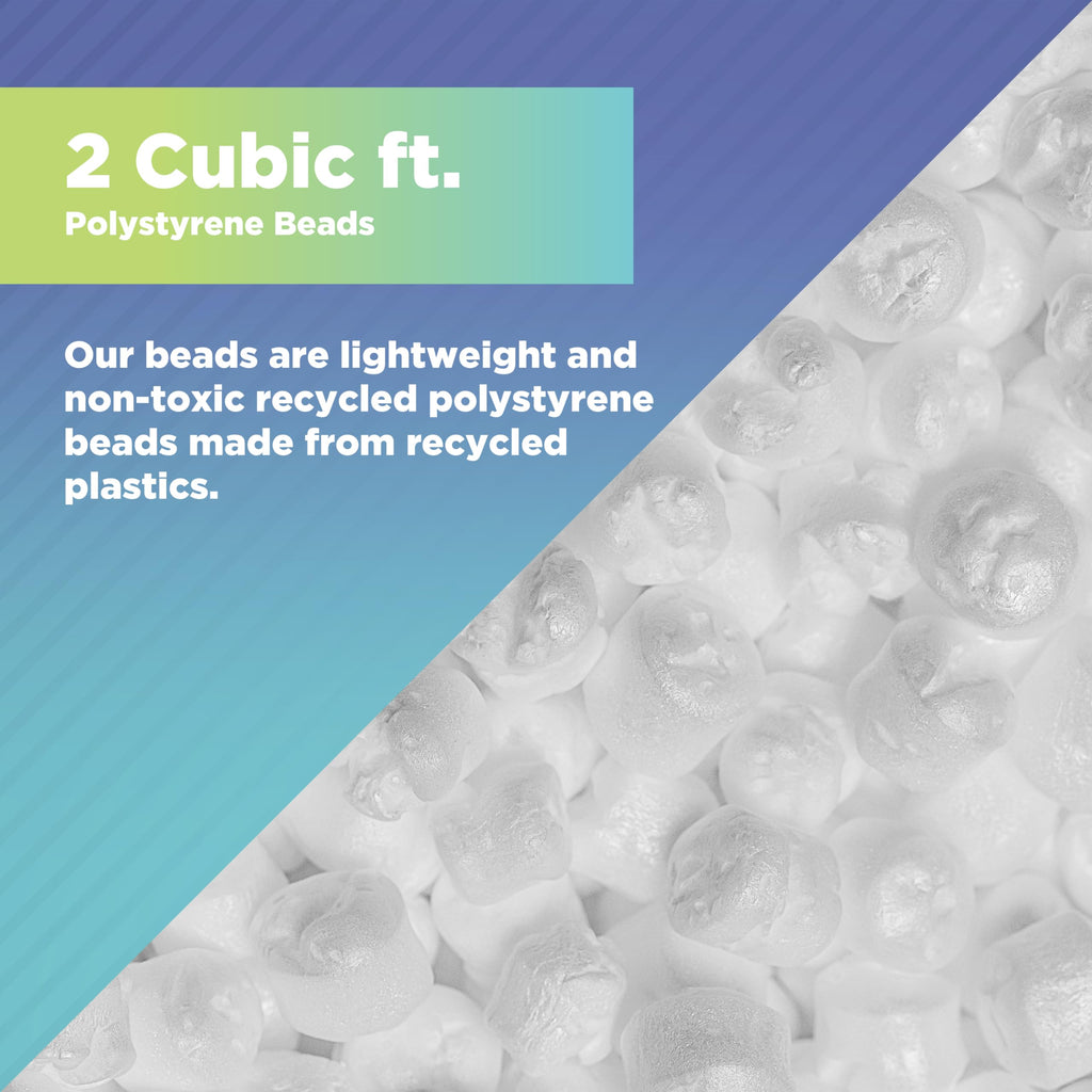 100% Recycled Polystyrene Bean Bag Filler Beads 2 Cubic ft. K7631