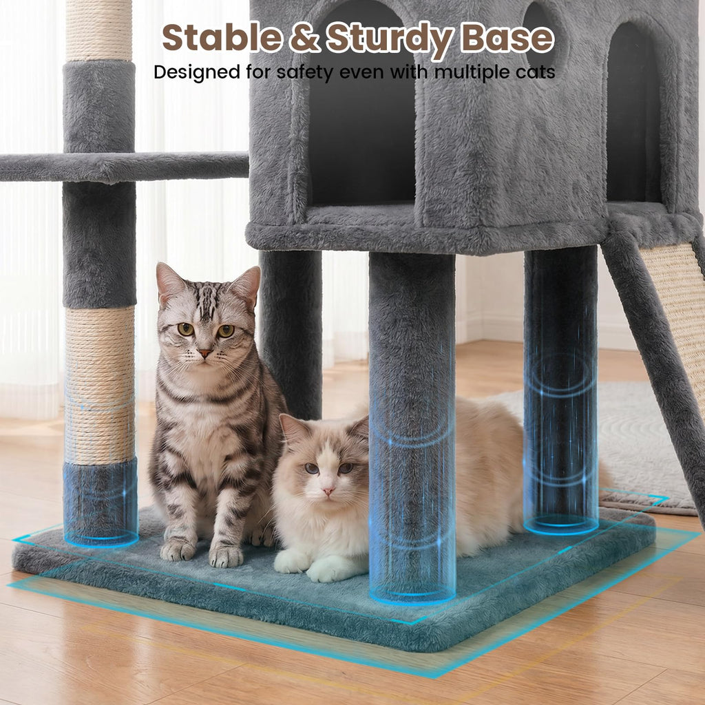 70 Inches Indoor Cat Tree with Ladder S649